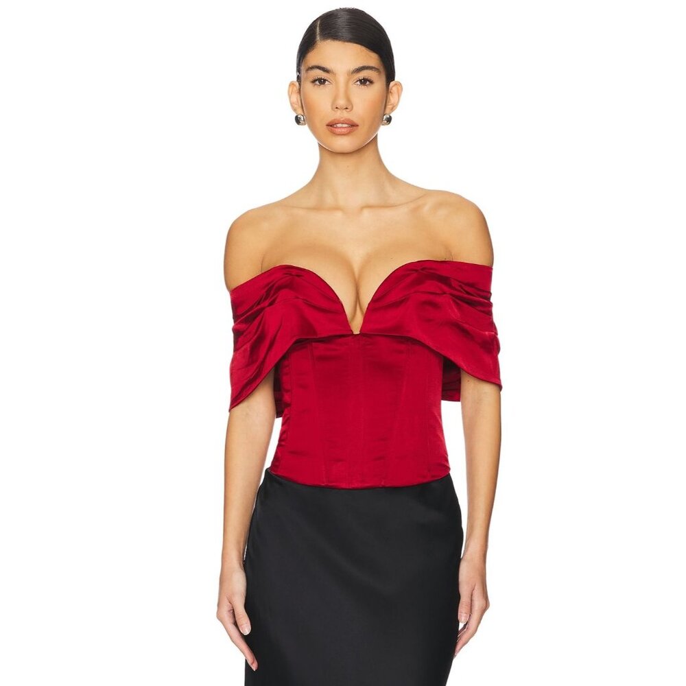 LPA Ilaria Corset Top in Red - Picture 2 of 7